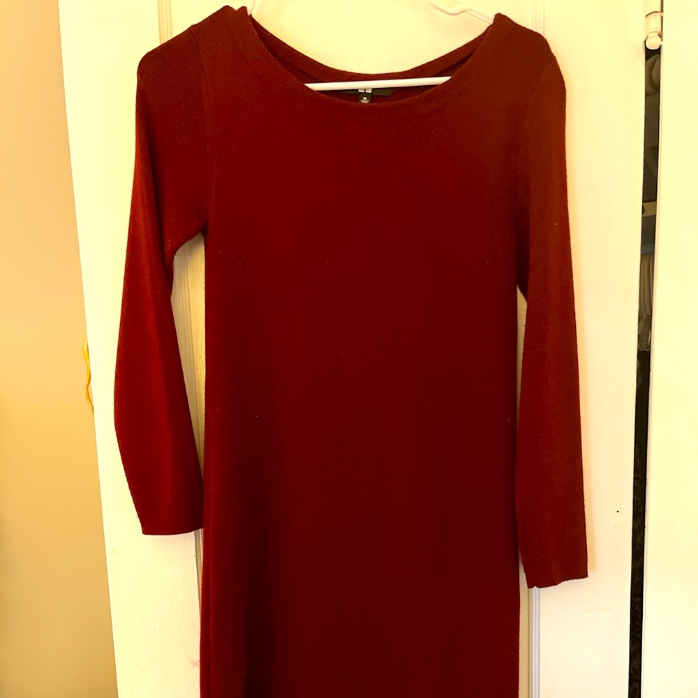 Uniqlo cranberry red sweater knit dress. Size XS.